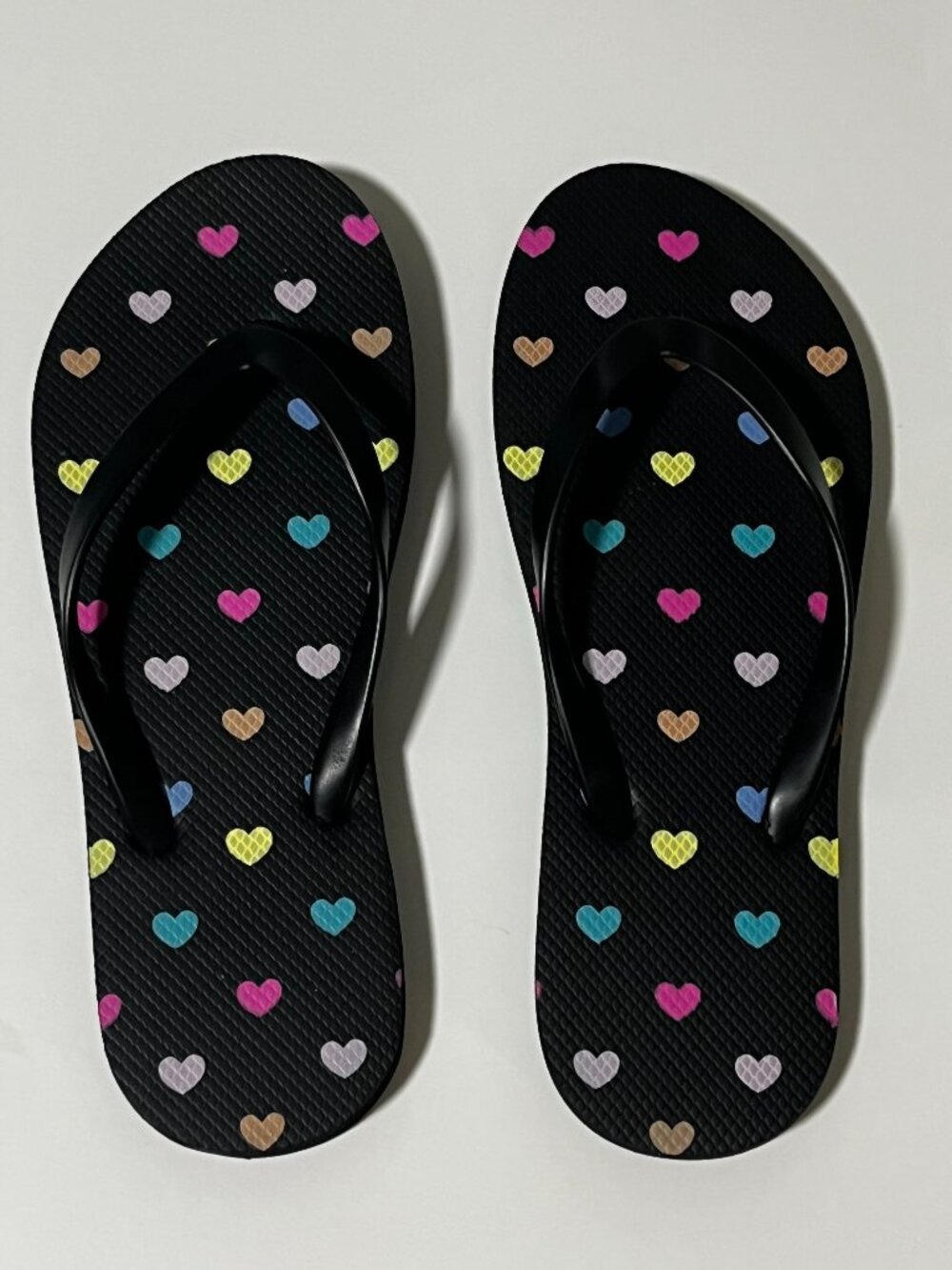 Black Flip flops with Hearts
